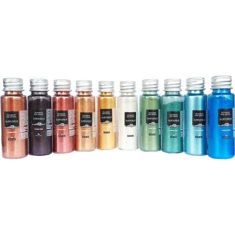Kit de 10 pigments métalliques 10gr – Pigments mica pour résine époxy, polyuréthane, acrylique – Effet multicolore pour créations artistiques – Resin Pro