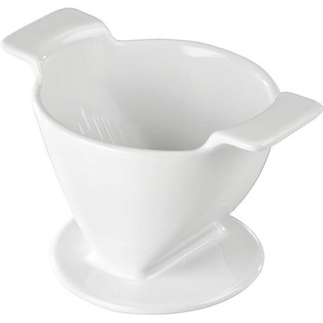 Coffee filter, Porcelain, Size 4, For 4 cups, White, Dishwasher safe, Manual extraction (1/5)
