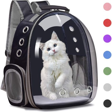 Bubble-Rucksack für kleine bis mittelgroße Hunde und Katzen, schwarz, 253142cm, 1 Stück, Haustier-Wanderrucksack. (1/5)