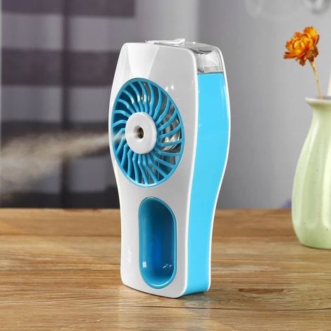 Humidificateur Ventilateur Rechargeable Portable 2en1 - BLEU - 3 Modes - Ultra-silencieux - 2000mAh - 35ml (1/4)
