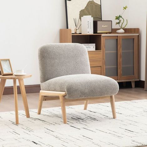 Chaise Scandinave tissu chenille doux structure bois stable coloris gris style scandinave (1/5)