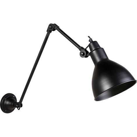 [GEBRAUCHT] B-Ware Industrial Wall Lamp Black Adjustable - Wye (1/2)