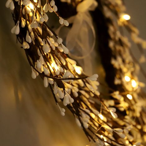 Couronne en forme de cœur, brins décoratifs, couronne de Saint-Valentin, couronne de fleurs murale pour porte d'entrée (1/5)
