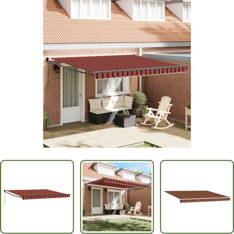 Store extérieur - Auvent rétractable électrique Jaune et Orange 400 × 350 cm (1/5)