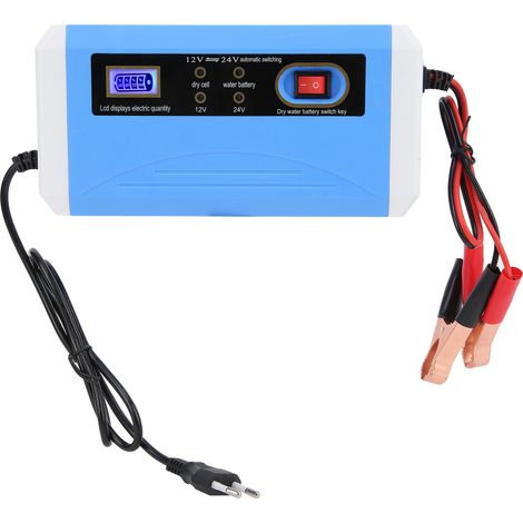 GARRYFIZH Chargeur batterie 12V/24V intelligent LCD impulsion 10-200Ah 110-240V (1/5)