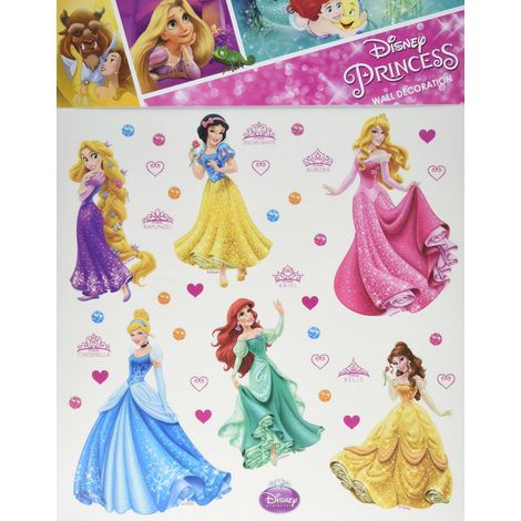 AG Design DKS 1080 delle Principesse Disney, Adesivi da parete, 30 x 30 cm – Parte 1, carta, colorato, 30 x 30 cm