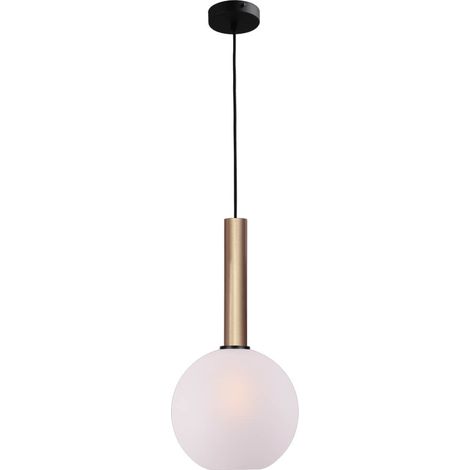 Lampe suspendue Ø 25cm Bella 2 Laiton doré avec verre blanc mat - 2980-02-06-25 (1/3)