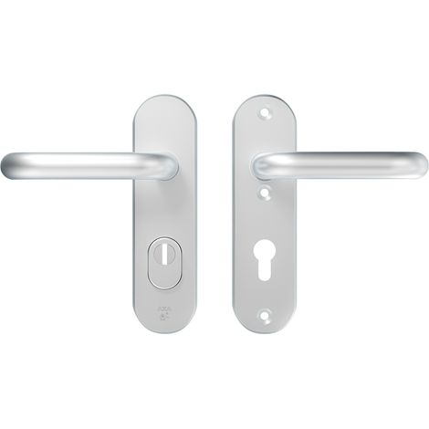 AXA Sicherheitstürbeschlagset - Oval Plus - Türgriff aus Aluminium - Knauf/Griff - PC72 mit Kernzugsicherung