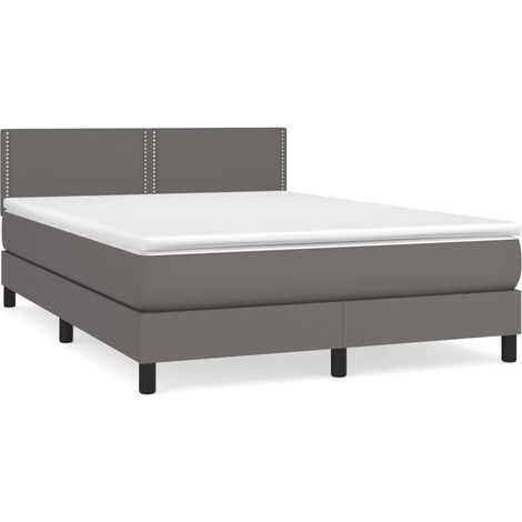 Maison Exclusive - Boxspringbett mit Matratze Grau 140x200 cm Kun