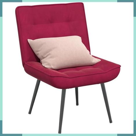 4012321 Chaise de relaxation rouge bordeaux 64x74x84 cm velours (1/5)