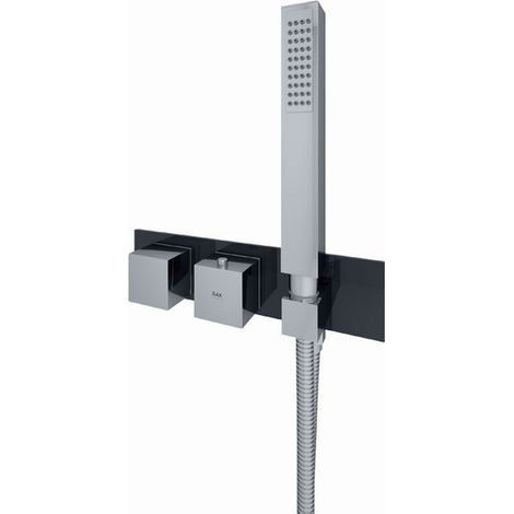 RAK Feeling Black Square Horizontal Concealed Thermostatic Dual Control Shower Valve - RAKFSV2504SHS