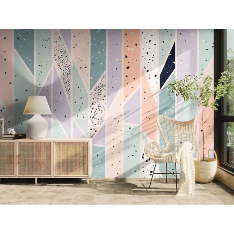 Papier peint géométrique – Motif pastel moderne - 150 x 250 cm (1/2)