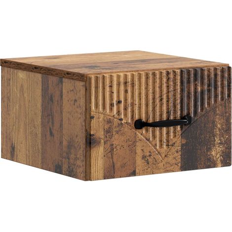 Mobiletto da notte a muro Legno antico 34,5 x 33 x 20 cm vidaXL