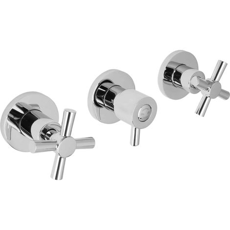 PaulGurkes Mitigeur de douche design 3 voies encastré avec commande croisée (1/3)