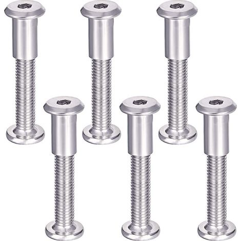 Beijiyi – Vis de raccordement pour meubles – Lot de 6 vis M6 x 35mm en acier inoxydable 304 – Fixation pour portes et lits – Filetage métrique standard
