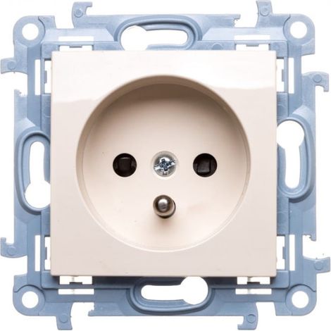 Simon 10 Enchufe individual con/con obturador color crema 16A 250V IP20 CGZ1Z.01/41