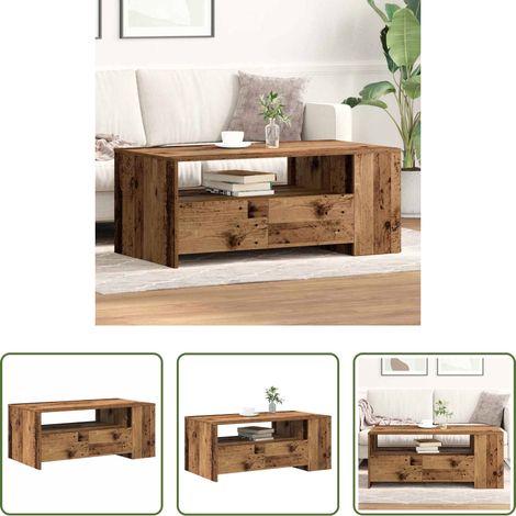 Wohnzimmermöbel - Couchtisch Altholz 102 x 55 x 43,5 cm Holzwerkstoff (1/5)