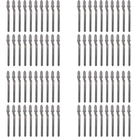Juego de 80 hojas de sierra de calar T119BO surtidas con vástago en T y 12 dientes por pulgada para corte de madera de precisión.