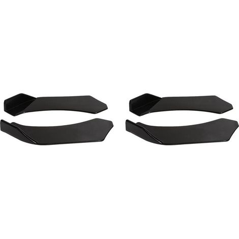 Set di 4 spoiler anteriori universali per auto Abdos, colore nero.