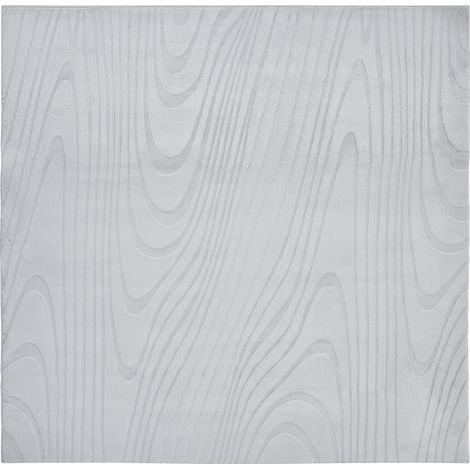 Alfombra de pelo de conejo sintético peluda motivo vetas 160 x 160 cm cuadrada gris claro Ontake (1/5)