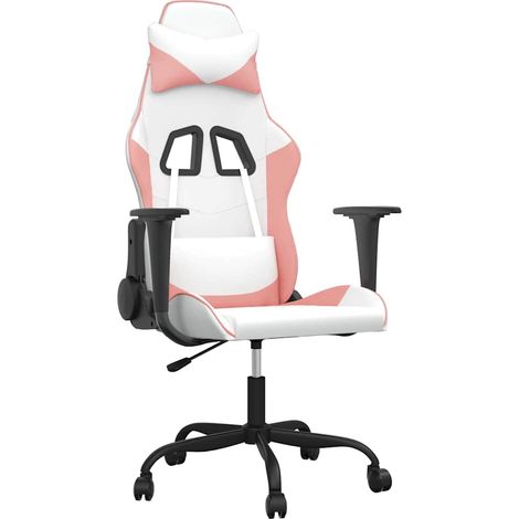 Maison Exclusive - Sedia da Gaming Bianco e Rosa in Similpelle (1/5)
