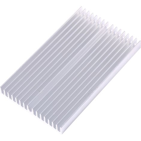 Dissipateur thermique en aluminium 100x60x10 mm pour refroidissement IC LED transistor, grille DIY, forme rectangulaire (1/5)