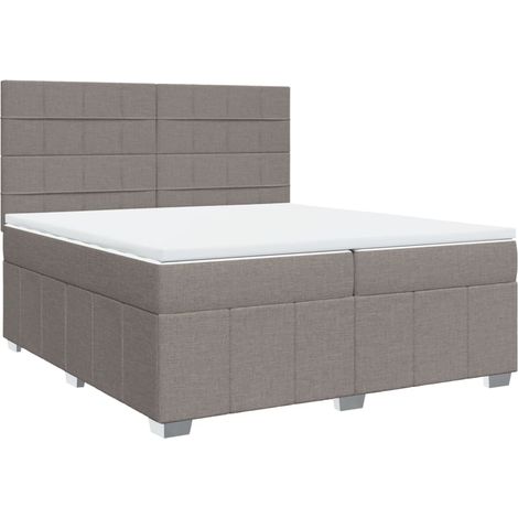 Maison Exclusive - Giroletto a Molle con Materasso Tortora 200x200 cm in Tessuto (1/5)