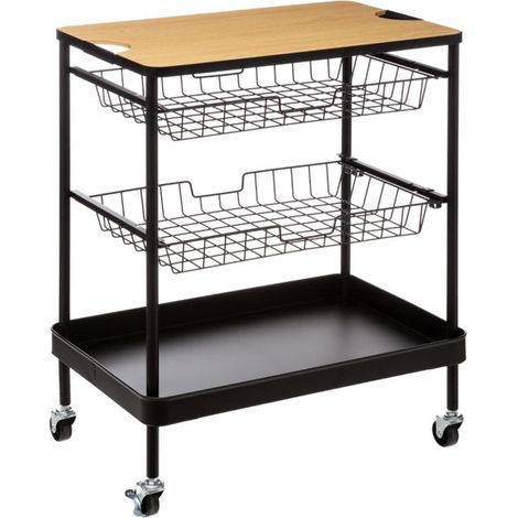 Desserte de Cuisine Design Amo 79cm Naturel (1/5)