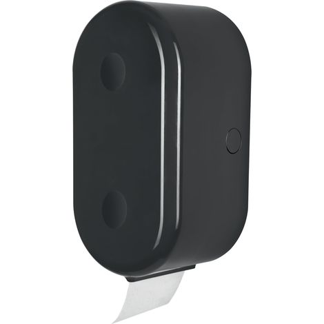Cube Black Porte Rouleau Accessoires de Bain, ABS, 30 x 15 x 13 cm
