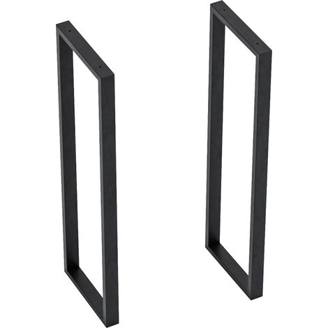 Set di 2 gambe per tavolo in acciaio 87 x 27 x 4 cm nero 030010592