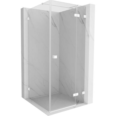 Mexen Lunar T cabina doccia con porta pivotante destra 110 x 110 cm, trasparente, bianca - 834T-110-110-20-00-P (1/5)