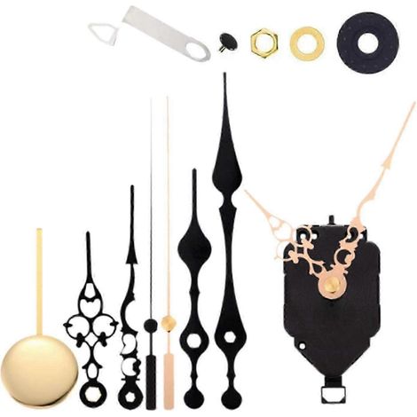 Pièce de rechange pour mécanisme d'horloge à pendule (à monter soi-même), avec 3 paires d'aiguilles, mécanisme d'horloge murale à pendule pour horloge à broderie 3D, horloges artisanales-Shaft 13mm (1/5)