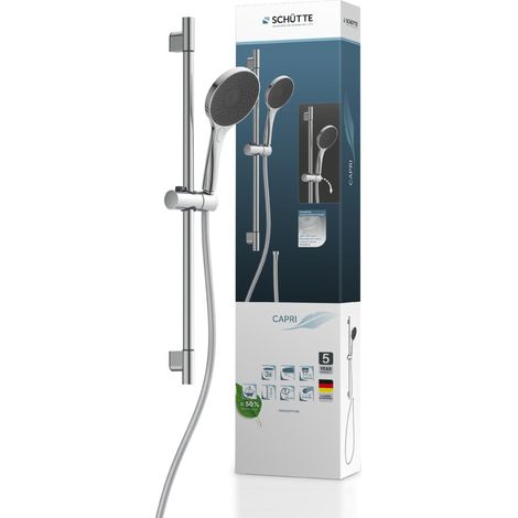 Schütte 64991 Capri Asta doccia e doccetta  Soffione doccia con soffione regolabile in 3 posizioni  Set doccia con colonna doccia  Soffione doccia con tubo e supporto  Pannello doccia a pioggia  (1/5)