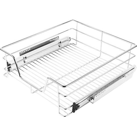 Haloyo Einbauschublade Korbauszug, für 46cm Breite Schränke Küchenorganisation Aufbewahrung Ordnungs system,Silber (1/5)