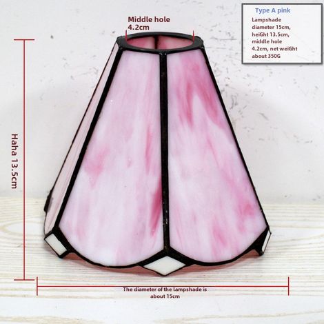 Paralumi in vetro colorato all'ingrosso, accessori per lampadari e ventilatori da soffitto, manuale di saldatura, materiali per paralumi, attacco E27 (rosa) (1/5)