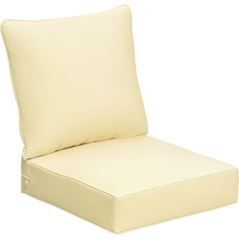 Outsunny Outdoor Seat and Back Cushion Set Patio Deep Seating Chair Replacement Cushion