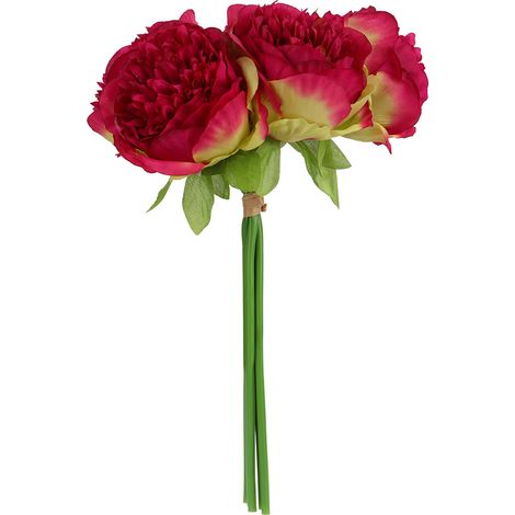 Pivoine Artificielle En Soie Pourpre Rouge Pour Bouquet De Mariage Décoration Intérieure Lot De 1 (1/5)