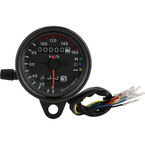 Compteur de vitesse moto LED universel 12V avec double odomètre et rétroéclairage (1/5)