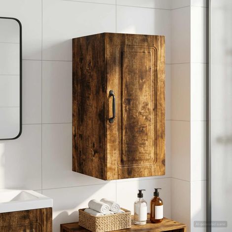vidaXL Armario de pared para baño UTRECHT Roble Ahumado (1/5)