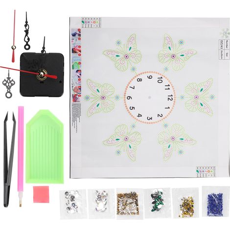 Kit de peinture diamant pour horloge silencieuse à suspendre soi-même, décoration murale pour salon DZ243 (1/5)