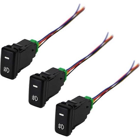 Lot de 3 interrupteurs à bascule étanches pour feux antibrouillard avec connecteur à 4 fils pour Toyota et Lexus (lumière blanche) (1/5)
