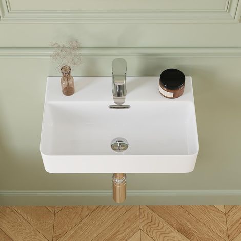 Lavabo à Poser en Céramique avec Trop-Plein 46 x 30.5 x 12.5cm (1/5)