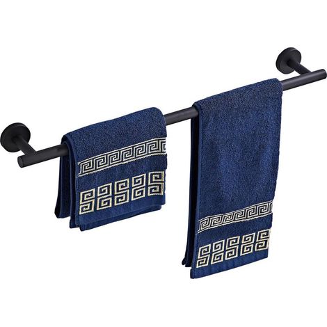 Porte-serviettes mural 60 cm en acier inoxydable SUS304 noir mat, résistant à la rouille, accessoire salle de bain (1/5)