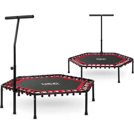 Trampolino fitness con maniglia 127 cm neo sport - esagonale rosso