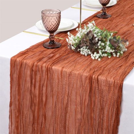 Camino de mesa estilo bohemio con tela de gasa,decoración de malla para la mesa de la cocina,90 x 180 cm (1/5)