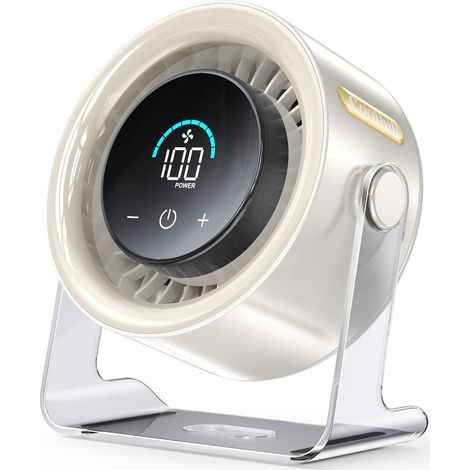 Ventilatore da parete senza fili - Ventilatore da parete piccolo ricaricabile - Ventilatore silenzioso a 100 velocità con display digitale - Inclinabile a 120° - 2 pollici (1/5)