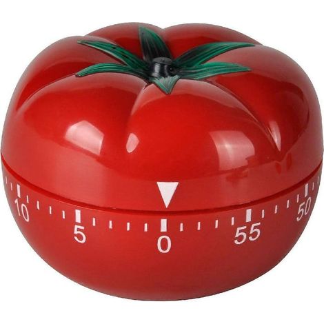 Minuteur Pomodoro en forme de tomate, minuteur mécanique à compte à rebours de 60 minutes, accessoire indispensable pour la cuisine et la pâtisserie, 6,3 x 4,5 cm (1/5)