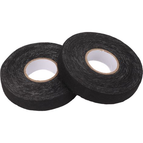Lot de 6 rubans adhésifs noirs en tissu, insonorisants, résistants à la chaleur, aux chocs et à l'usure, ignifugés, de 19 mm x 25 m, pour faisceaux de câbles de moteur de voiture. (1/5)