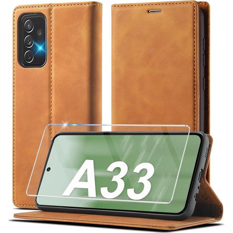 Coque portefeuille en cuir pour Samsung Galaxy A33 5G avec béquille et porte-cartes (1/5)