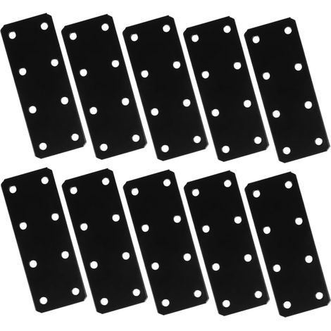 Lot de 12 équerres plates noires en métal renforcé pour la (1/5)
